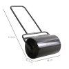Outsunny Combination Push/Tow Lawn Roller Filled with 38L Sand (62kg) or Water, Great for the Garden 32 x 50cm Roller, Black