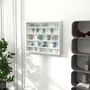 HOMCOM 5-Tier Wall Mounted Display Cabinet, Display Case with 4 Adjustable Shelves, Glass Doors for Home Office Ornaments 60x80cm