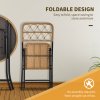 Outsunny 3 Pieces Rattan Bistro Set, Wicker Folding Garden Furniture Set with Coffee Table and Chairs for Outdoor, Patio, Balcony, Natural