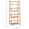 HOMCOM Bamboo Ladder Shelf, 4-Tier Bookshelf, Freestanding Bookcase for Living Room, Study, Bedroom, Home Office, 48 x 31.5 x 120cm, Natural Wood Effect