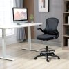 Vinsetto Drafting Chair with Flip-up Armrests, Mesh Office Chair, Ergonomic Draughtsman Chair with Lumbar Support and Footrest Ring for Standing Desk and Bar Counter, Black