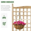 Outsunny Garden Planters with Trellis for Climbing Vines, Wooden Raised Beds for Garden, Free Standing Flower Pot, Indoor Outdoor Display Rack, 64 x 28 x 120 cm, Natural