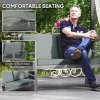 Outsunny 4 Pieces Garden Furniture Set with Cushions, Wooden Garden Sofa Set with 1 Loveseat, 2 Armchairs and 1 Coffee Table, Outdoor Table and Chairs for Conservatory, Balcony, Patio, Light Grey