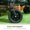 Outsunny Folding Garden Trolley, Cargo Traile on Wheels, Collapsible Camping Trolley, Outdoor Utility Wagon with Steel Frame and Oxford Fabric, Dark Grey