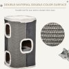 PawHut Cat Barrel Scratching Post Cat Tree for Indoor Cats Kitten Climbing Frame Pet Play Tower Soft Plush & Lamb Fleece Grey