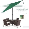 Outsunny 3(m) Garden Parasol Umbrellas, Outdoor Sun Shade with 8 Ribs, Tilt and Crank Handle for Balcony, Bench, Garden, Green