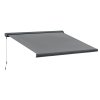 Outsunny 3.5 x 3 m Electric Awning with Remote Controller, Aluminium Frame DIY Retractable Awning, UV50+ Sun Shade Canopy for Garden Patio Deck Door Window, Grey
