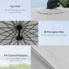 Outsunny 2.7m Cantilever Parasol with Cross Base, Banana Parasol with Crank Handle and 16 Fibreglass Ribs, Round Hanging Patio Umbrella for Outdoor Pool, Garden, Balcony, Grey