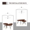 HOMCOM Coffee Table Set of 2, Nesting Coffee End Tables with Modern Decor, Side Table Triangle Occasional Stand Tea Table for Living Room Home and Office
