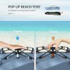 Outsunny Pop Up Tent Beach Tent for 2-3 Person, UPF15+ Easy Set Up Sun Shelter with Extended Floor, Sandbags, Mesh Windows and Carry Bag, Light Blue