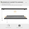 Outsunny 3.5 x 3 m Electric Awning with Remote Controller, Aluminium Frame DIY Retractable Awning, UV50+ Sun Shade Canopy for Garden Patio Deck Door Window, Grey