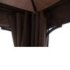 Outsunny 3 x 3(m) Garden Gazebo, Outdoor Gazebo Canopy Shelter with Curtains and Steel Frame for Lawn, Yard and Deck, Coffee
