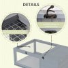 PawHut Tortoise House, Wooden Tortoise Enclosure Small Reptile House with Mesh Roof, Removable Side Panel, for Indoor - Grey
