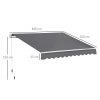 Outsunny 4x2.5m Retractable Manual Awning Window Door Sun Shade Canopy with Fittings and Crank Handle