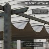 Outsunny 4 x 3(m) Aluminium Outdoor Pergola with Retractable Roof, Outdoor Gazebo Canopy Shelter with Grommet Holes for Garden, Patio, Lawn, Grey