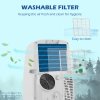 HOMCOM 12,000 BTU Portable Air Conditioner, 4-in-1 Dehumidifier Cooling Fan with Quiet Mode, Remote, LED Display, 24H Timer, Wheels, 35m², Window Venting Kit, Child Lock, White