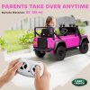 AIYAPLAY Land Rover Licensed Electric Car for Kids, 12V Battery-Powered Kids Ride On Car with Remote Control, Music, Horn, Suspension Wheels, LED Lights, Off-Road Toy for 3-5 Years Old, Pink