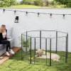 PawHut Dog Pen, 8 Panel Puppy Pen, Steel Dog Playpen, for Large Breeds, 100cm Tall, Black