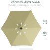 Outsunny 3(m) Cantilever Parasol with Solar LED and Easy Lever, Garden Parasol Umbrella with Cross Base and Waterproof Cover, Outdoor Sun Shades, Beige