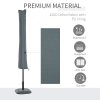 Outsunny Parasol Cover, Cantilever Umbrella Cover for 2-3.5 m Parasols, 420D Oxford Fabric Banana Umbrella Protector with Zipper for Outdoor Garden, Patio, Grey