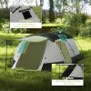 Outsunny 3-4 Man Camping Tent, Tunnel Tent with Bedroom, Living Room and Porch, 2000mm Waterproof, Portable with Bag, for Fishing Hiking Festival, Green