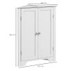 kleankin Triangle Bathroom Cabinet, Corner Bathroom Storage Unit with Adjustable Shelf and Recessed Door, Free Standing, White