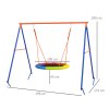 Outsunny Kids Swing Set, Garden Nest Swing with A-Frame Structure,for Outdoor Use - Multicoloured