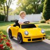 AIYAPLAY Licensed RUF CTR 2017 Electric Car for Kids, Ride On Car 12V Battery Powered Kids Electric Vehicle with Remote Control, Soft Start, MP3 Player, LED Lights, Horn, Yellow