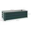 Outsunny Set of 2 Raised Garden Bed, Outdoor Planter Box with Galvanised Steel Frame for Growing Vegetables, Flowers and Herbs, 110 x 50 x 30cm, Green