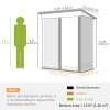 Outsunny 5x3ft Garden Shed, Steel Small Shed, Outdoor Lean-to Shed with Adjustable Shelf, Lock and Gloves for Patio, Garden, Brown with Foundation Kit