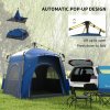 Outsunny Instant Pop Up Camping Tent, 4 Man Dome Tent with 4 Doors, Sewn-in Groundsheet, Carry Bag and Top Hook for Fishing Hiking Festival, Grey