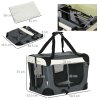 PawHut 51cm Foldable Pet Carrier for Miniature Dogs, Portable Cat Carrier Soft Side Pet Travel Crate with Removable Mat, Breathable Mesh - Grey