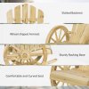 Outsunny Wooden Adirondack Rocking Chair Reclining Armchair Outdoor Garden Furniture Patio Porch Rocker - Natural