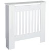 HOMCOM Slatted Radiator Cover Painted Cabinet MDF Lined Grill in White (78L x 19W x 81H cm)
