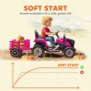 AIYAPLAY Ride on Tractor with Trailer, 12V Electric Vehicle with Remote Control, Ride on Car for Kids with Music, Shifter, Start-Up Sound for Ages 3-8 Years, Pink