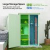 Outsunny Wooden Small Shed, Garden Storage Shed with Shelves and Bolt Latch, 75L x 56W x115H cm, Green