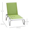 Outsunny Portable Outdoor Chaise Lounge Sun Lounger with Adjustable Back, Breathable Texteline, Green