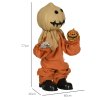 HOMCOM 77cm Outdoor Halloween Decoration Scarecrow, Standing Scarecrow Prop Life Size with Sound and Motion Activated, Light Up Eyes, Howling Sound, Posable Arms, Moving Hands