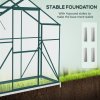 Outsunny 6 x 2.5ft Polycarbonate Greenhouse, Walk-In Green House with Sliding Door, 5-Level Roof Vent, Rain Gutter, Garden Plants Grow House with Aluminium Frame and Foundation, Green