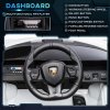 HOMCOM Lamborghini Sian Licensed 12V Kids Electric Ride On Car 2 Motors Toy Car with Remote Control Music Lights MP3 for 3-5 Years White