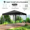 Outsunny 3x3(m) Pop Up Gazebo, Foldable Party Tent with Wave Edge and Carry Bag, Height Adjustable Festival Camping Canopy for Garden Outdoor, Black