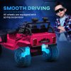 AIYAPLAY Kids Ride On Car, 12V Battery Powered Electric Truck with 4 Spring Suspension Wheels, Parental Remote Control, Music Horn LED Lights, Pink