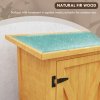 Outsunny Wooden Garden Storage Shed, Tool Cabinet Organiser with Shelves and Double Door, 110 x 55 x117cm, Yellow