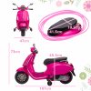 AIYAPLAY Vespa Licensed 12V Kids Electric Motorbike, Kids Ride on Motorcycle with Music, Headlight, MP3, FM Radio, Two Training Wheels, for 3-6 Years - Pink
