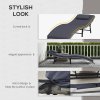 Outsunny Folding Rattan Sun Lounger, Wicker Garden Lounger with Cushion and Pillow, Outdoor Sunbed with Steel Frame for Patio, Beach, Terrace, Grey