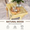 Outsunny Garden Side Table, Outdoor Wooden Coffee Table, Rectangular End Table for Patio, Balcony, 68 x 44 x 75cm, Natural