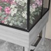 Outsunny Raised Garden Bed with Cold Frame Greenhouse, Elevated Wood Planter Box with Polycarbonate Panel and Top Vent for Vegetables, Flowers, Herbs, 120 x 60 x 103cm, Distressed Grey