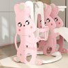 AIYAPLAY Toddler Slide and Swing Set 4 in 1 with Climber, Basketball Hoop, Kids Slide for Age 1.5-4, Children Activity Centre Playground for Indoor Outdoor Garden, Rabbit Themed, Pink