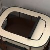 PawHut Dog Pen, Pet Playpen, Portable Foldable Dog Cat Playpen Soft Pet Cage with Storage Bag for Puppies, Rabbits, Kittens, Guinea Pigs, 114 x 89 x 59cm - Brown