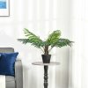 Outsunny 60cm/2FT Artificial Palm Tree Decorative Plant 8 Leaves with Nursery Pot, Fake Tropical Tree for Indoor Outdoor D??cor